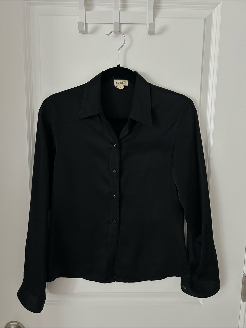 Vintage 90s J.Crew Black Shirt 1990s JCREW J. Crew Top Blouse S
